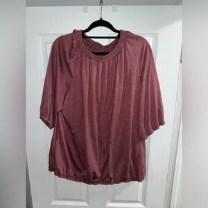 SHEIN LUNE Plus Solid Raglan Sleeve Tee, Redwood Color, Soze 4XL